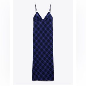 ZARA royal blue plaid dress